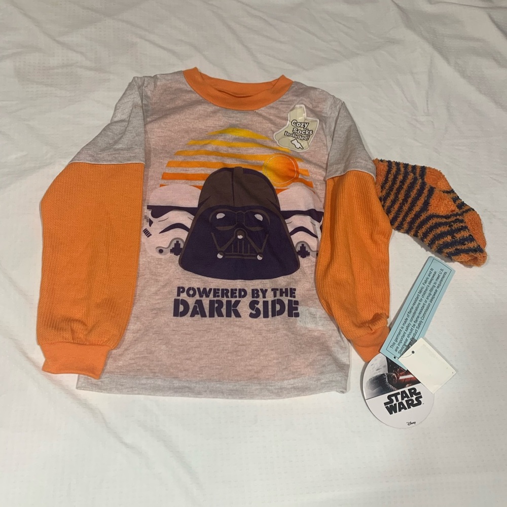Disney flannel pijama longsleeve shirt w cozysocks